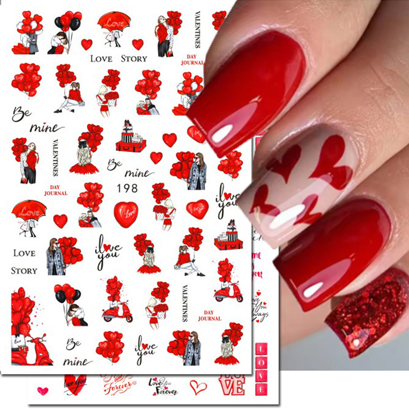 Nail Art Valentines Day - 3d Nail Art Decals Valentine Day