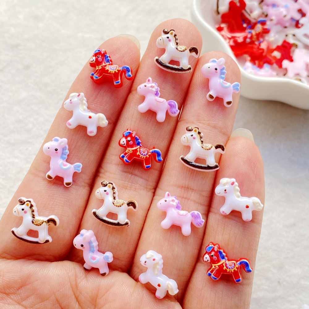 Nail Art Motif - 50PCS Cute Mini Cartoon unicorn horse