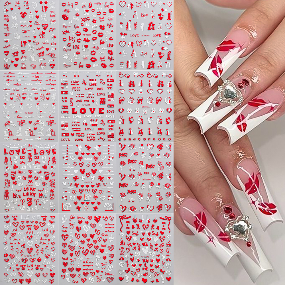 Nail Art Valentines Day - Romantic Valentines Nail Art Stickers 12