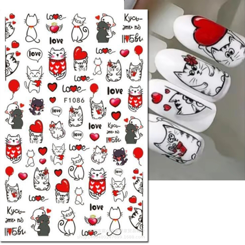 3d Nail Art Decals Valentine D - Nail Art Valentines Day ulasan dan harga