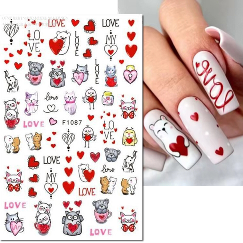 3d Nail Art Decals Valentine D - Nail Art Valentines Day ulasan dan harga