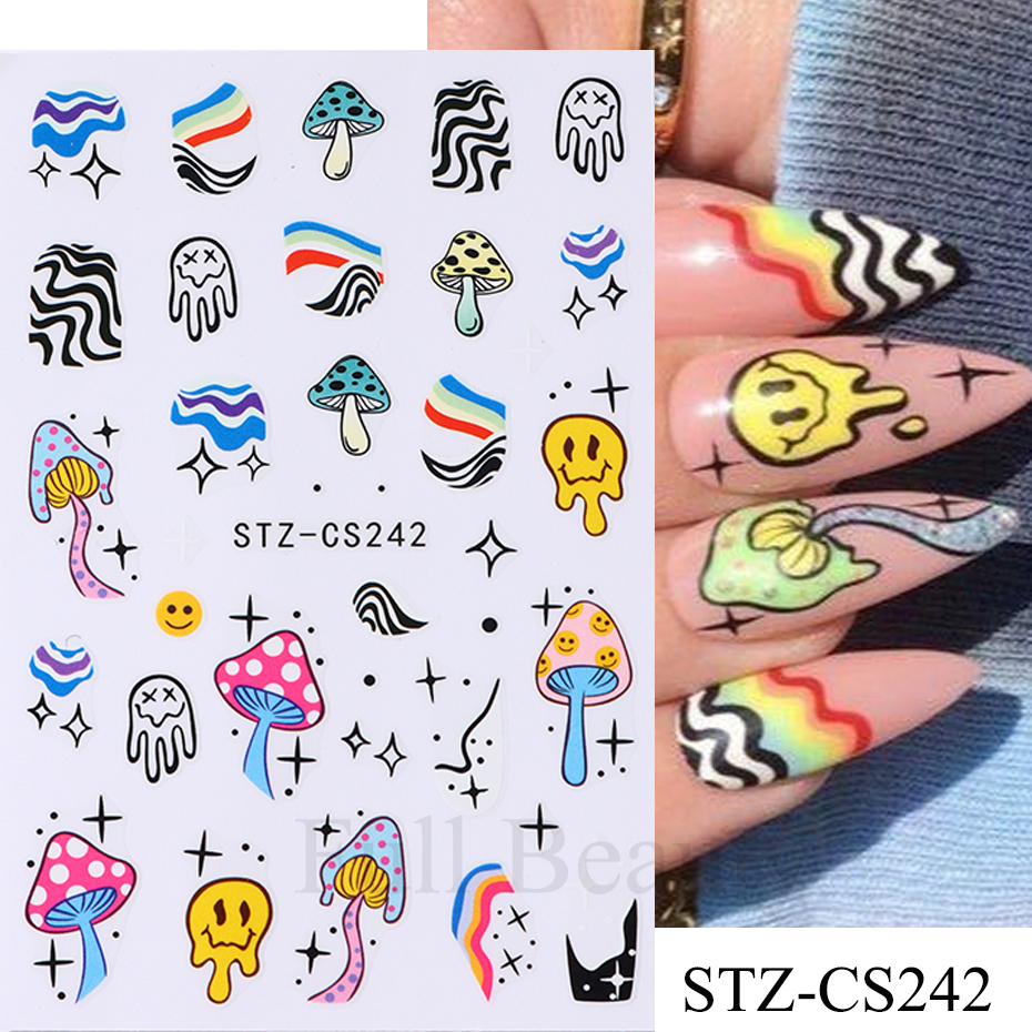 9pcs Evil Eye Flower Nail Stic - Nail Art Full Design ulasan dan harga