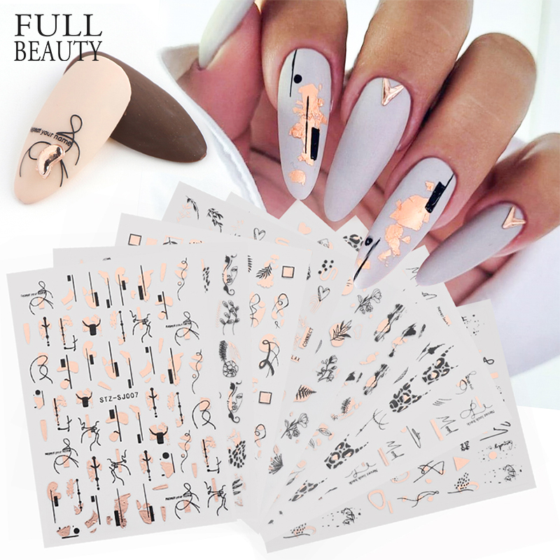 9pcs Nail Stickers Set Mixed D - Nail Art Full Design ulasan dan harga