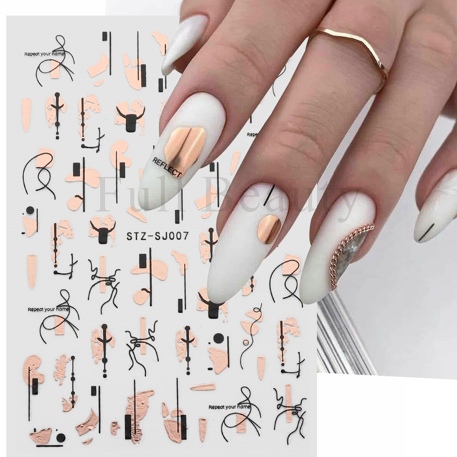 9pcs Nail Stickers Set Mixed D - Nail Art Full Design ulasan dan harga