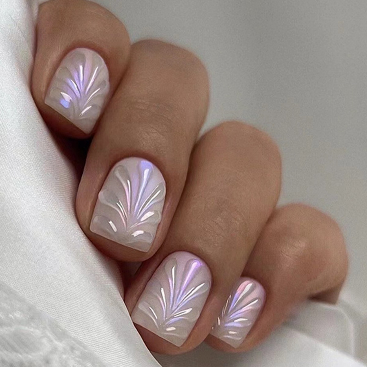 24Pcs Short Square Head French - Nail Art Full Design ulasan dan harga