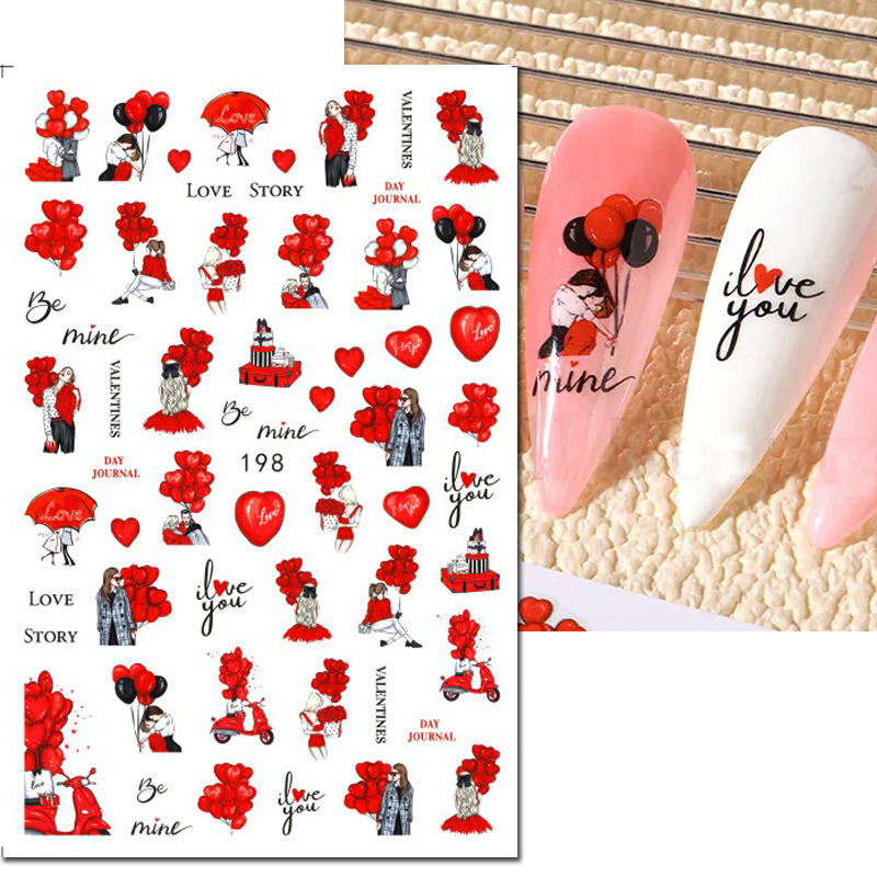 3d Nail Art Decals Valentine D - Nail Art Valentines Day ulasan dan harga
