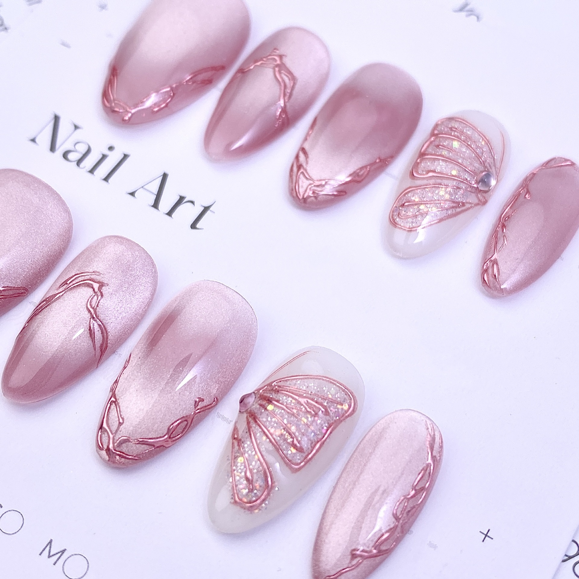 10pcs Short Almond Handmade Fa - Nail Art Full Design ulasan dan harga