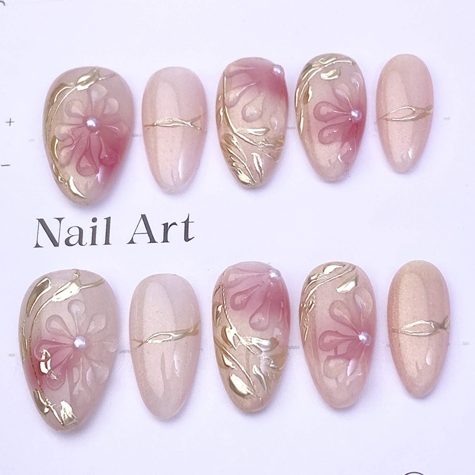 10pcs Short Almond Handmade Fa - Nail Art Full Design ulasan dan harga