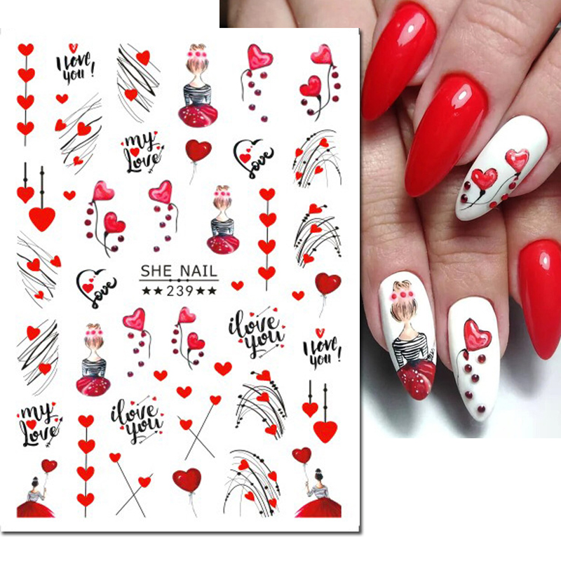 3d Nail Art Decals Geometric L - Nail Art Valentines Day ulasan dan harga