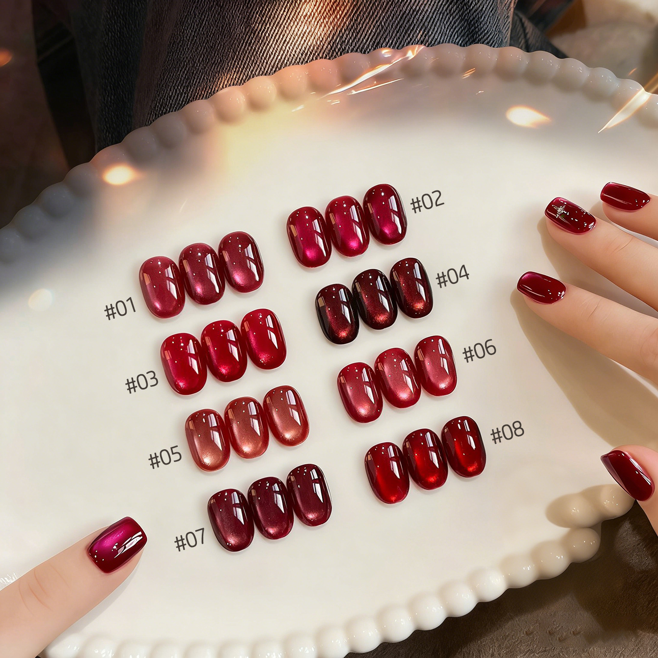 MIANEL 10ML Lucky Red Cat Eye  - Nail Art Red Wine ulasan dan harga