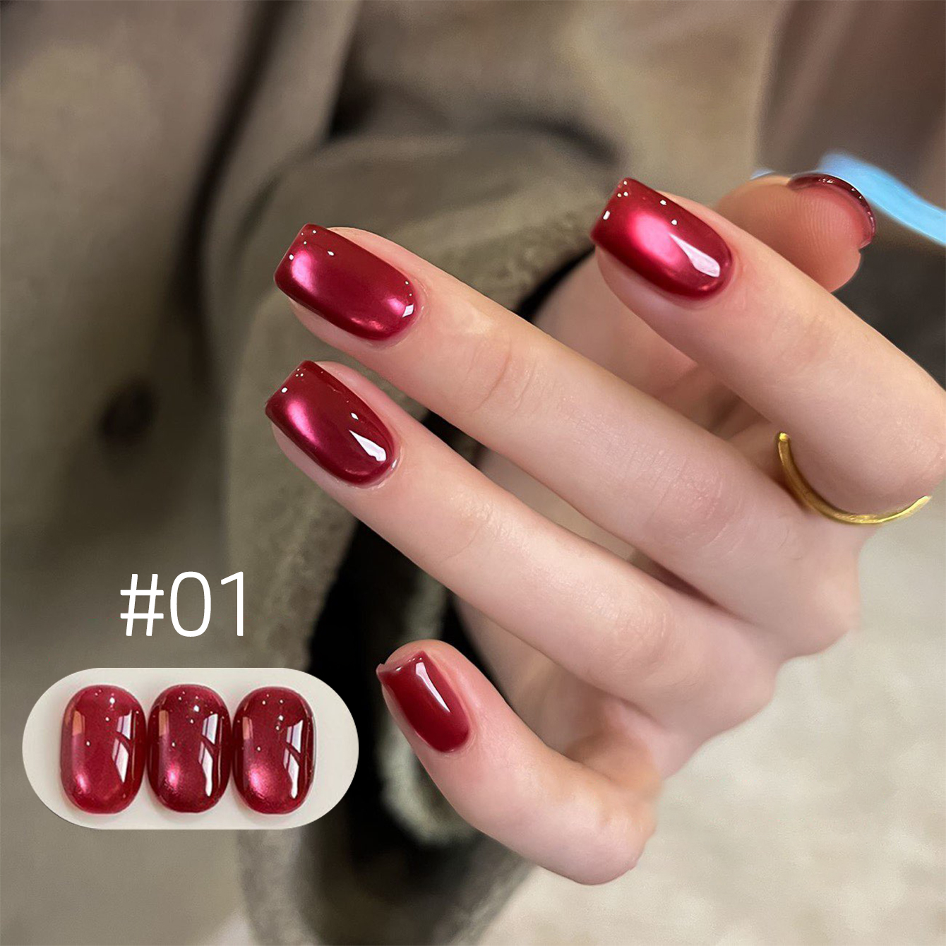 MIANEL 10ML Lucky Red Cat Eye  - Nail Art Red Wine ulasan dan harga