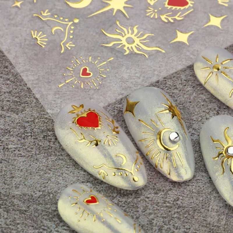 1Sheet 3D Heart Stickers For N - Nail Art Valentines Day ulasan dan harga