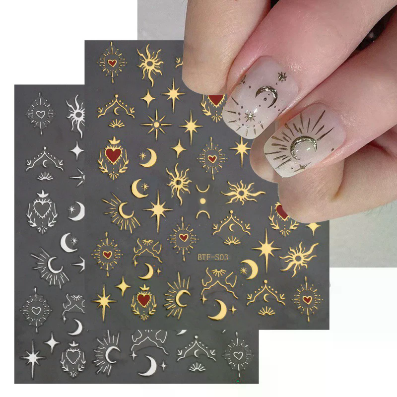 1Sheet 3D Heart Stickers For N - Nail Art Valentines Day ulasan dan harga