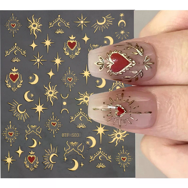 1Sheet 3D Heart Stickers For N - Nail Art Valentines Day ulasan dan harga