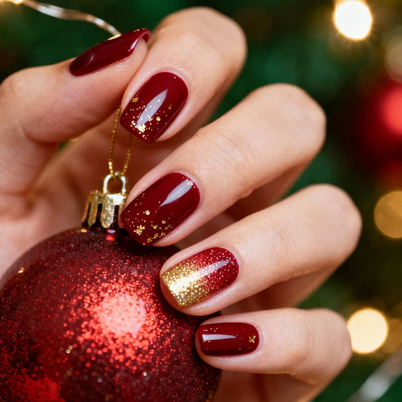 24pcs Wine Red Full Cover Nail - Nail Art Red Wine ulasan dan harga