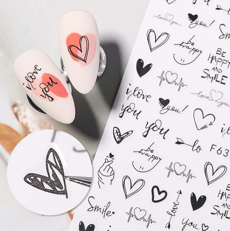 Nail Art Decals Love Hearts Le - Nail Art Valentines Day ulasan dan harga