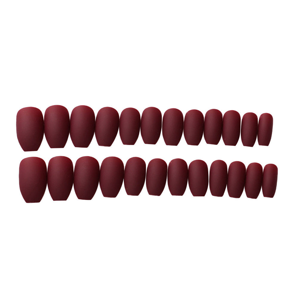1 Box Wine Red Fake Nails Scru - Nail Art Red Wine ulasan dan harga