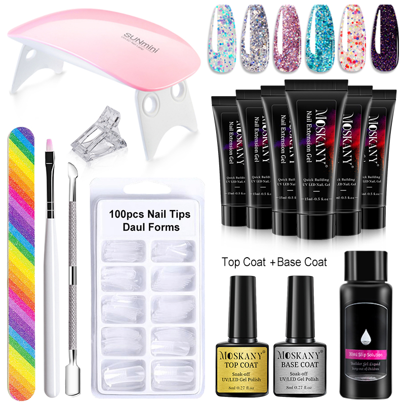 Poly Nail Gel Full Set With 6W - Nail Art Full Design ulasan dan harga