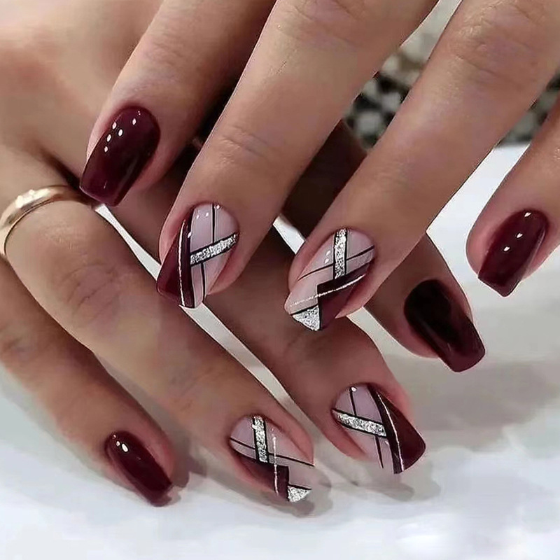 Mid-length European Style Wine - Nail Art Red Wine ulasan dan harga
