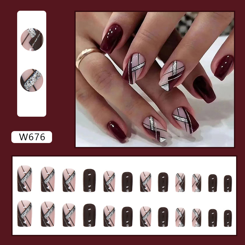 Mid-length European Style Wine - Nail Art Red Wine ulasan dan harga