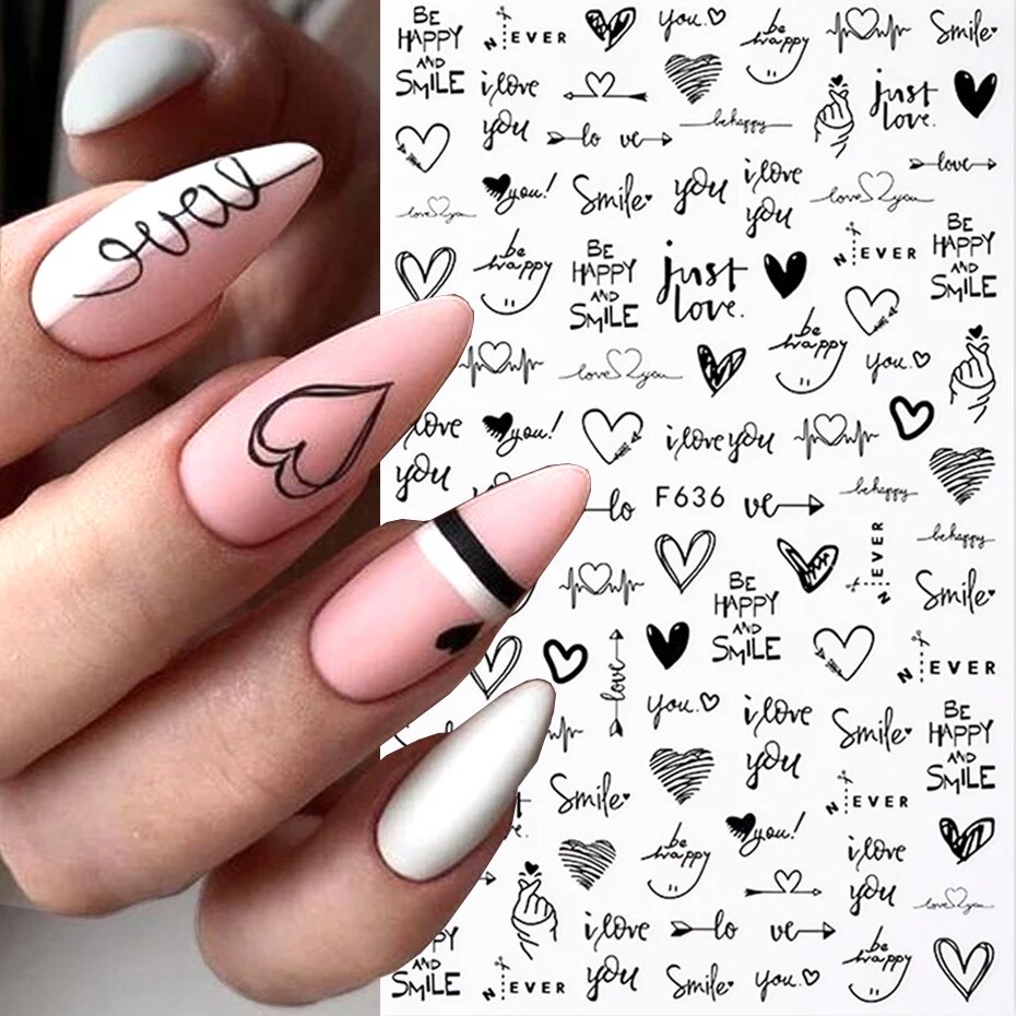 6PCS 3D Valentines Day Nail Ar - Nail Art Valentines Day ulasan dan harga