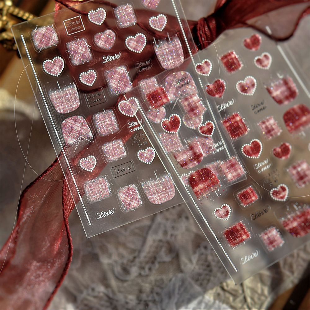 1pcs 5D Relief Love Hear Bow N - Nail Art Valentines Day ulasan dan harga
