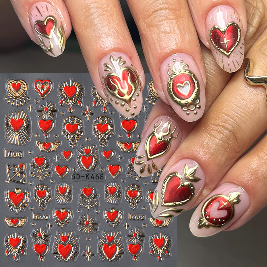 2pcs 3D Heart Sun Star Nail Ar - Nail Art Full Design ulasan dan harga