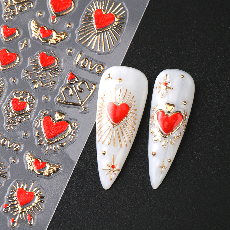 2pcs 3D Heart Sun Star Nail Ar - Nail Art Full Design ulasan dan harga