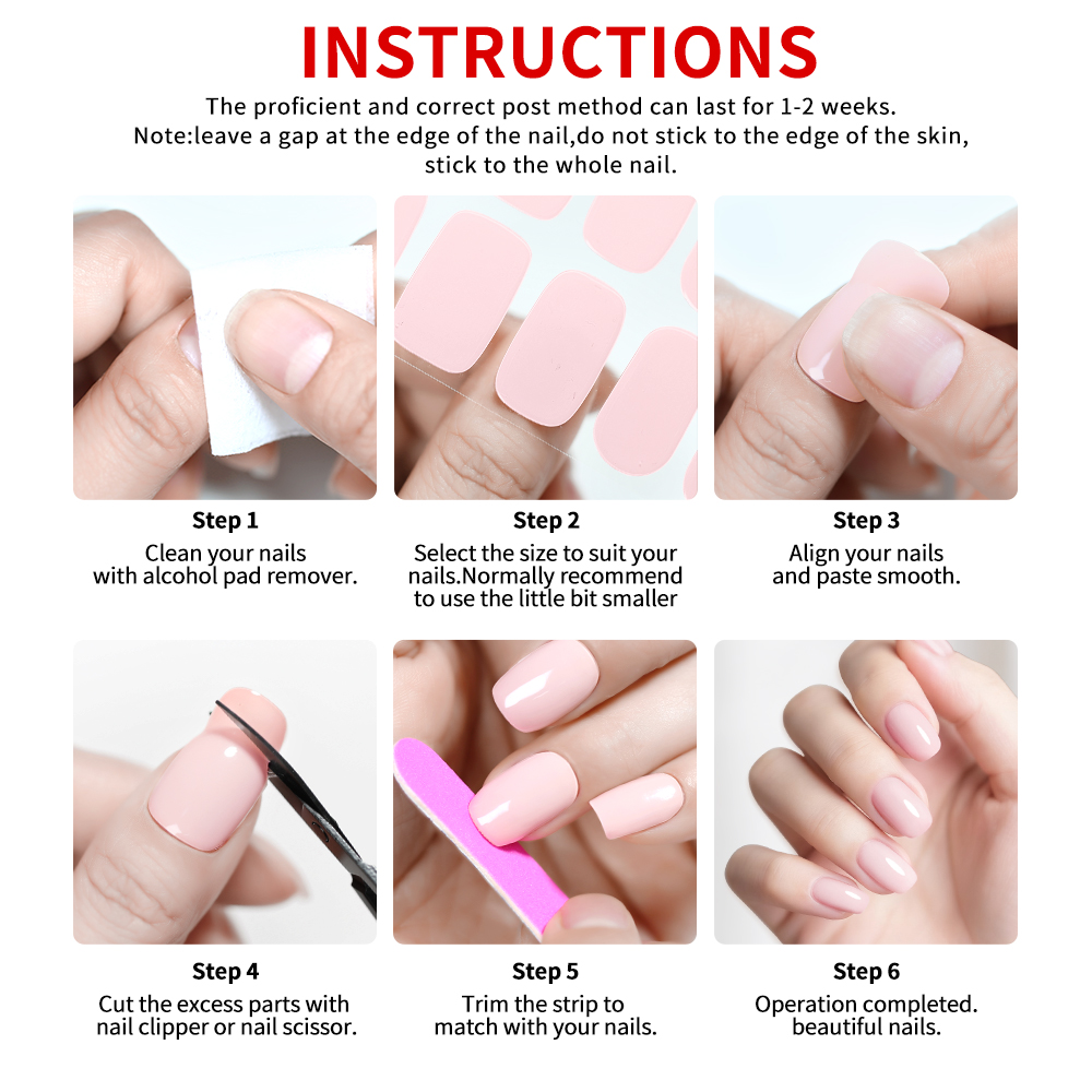 UV-Free Strips Nails Stickers  - Nail Art Full Design ulasan dan harga
