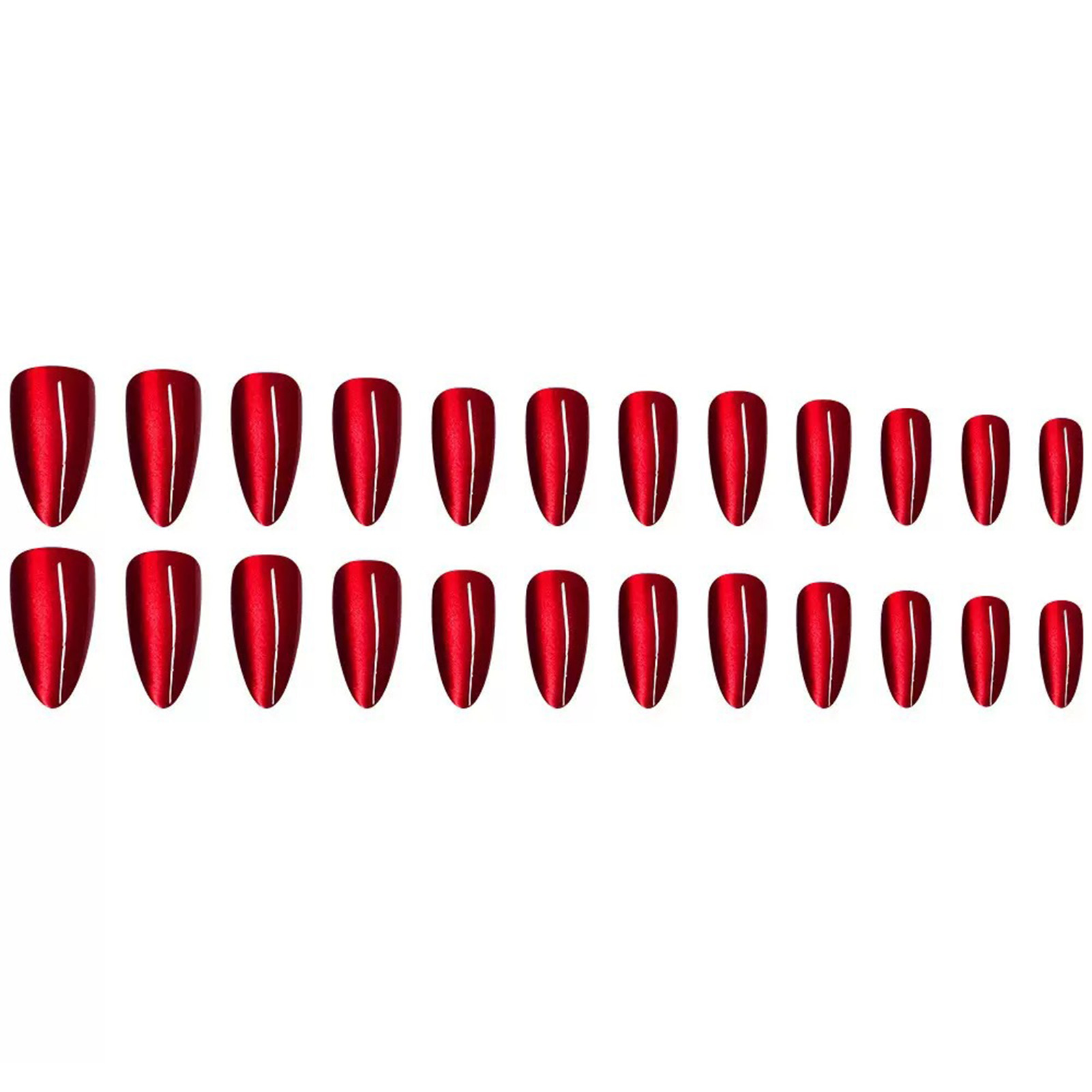 24Pcs Wine Red Almond Artifici - Nail Art Red Wine ulasan dan harga