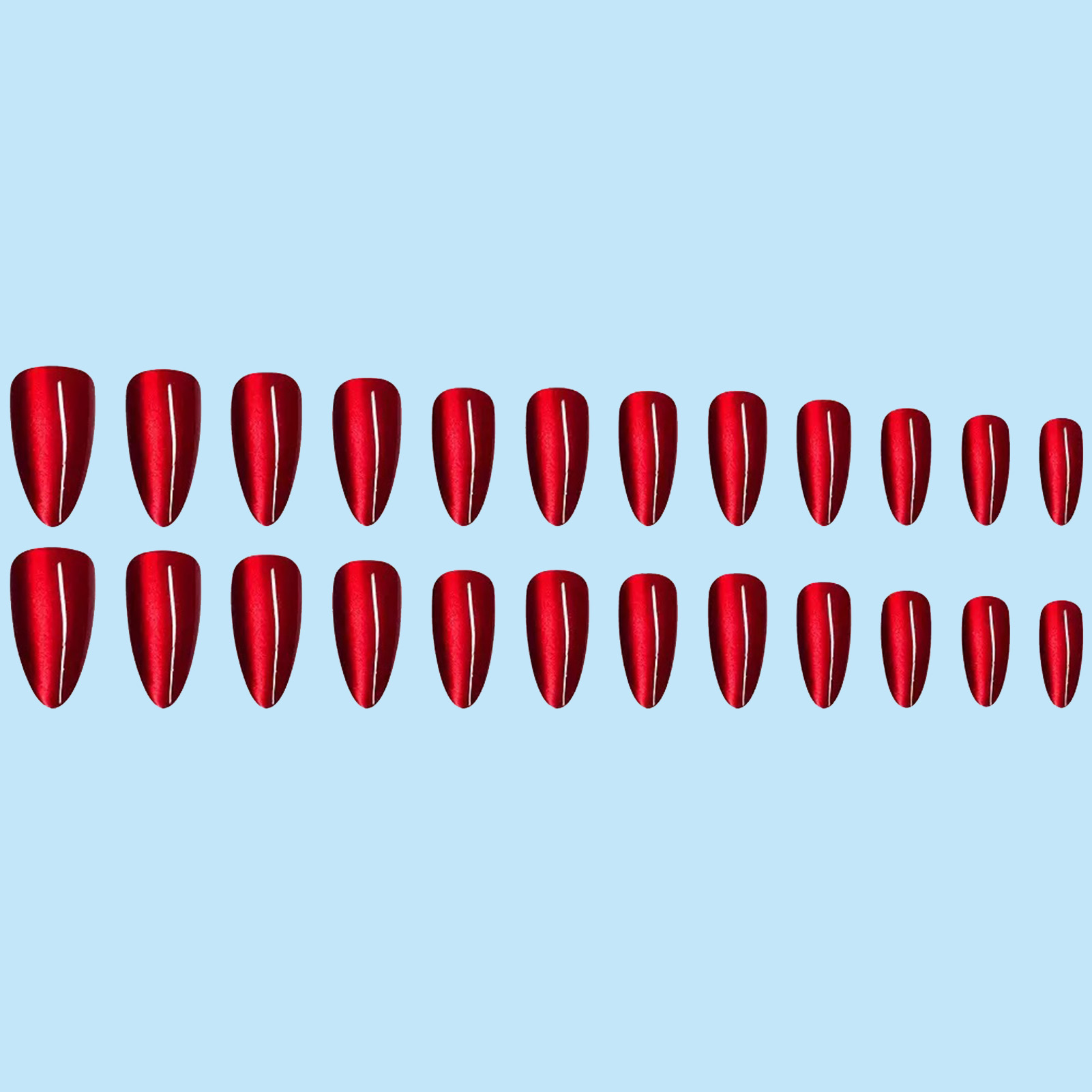 24Pcs Wine Red Almond Artifici - Nail Art Red Wine ulasan dan harga