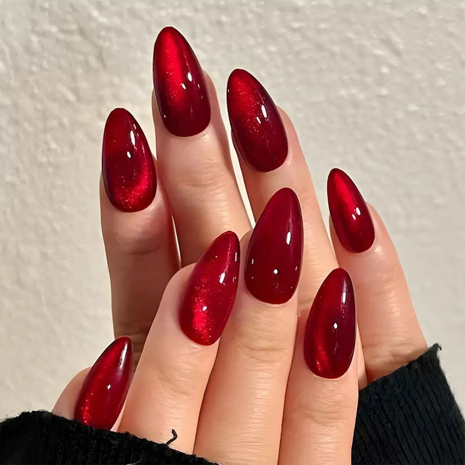 24Pcs Wine Red Almond Artifici - Nail Art Red Wine ulasan dan harga