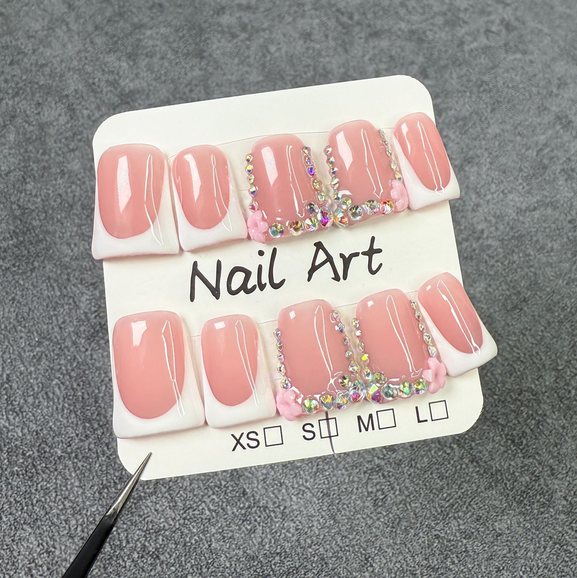 10pcs Pink Duckbill Handmade P - Nail Art Full Design ulasan dan harga