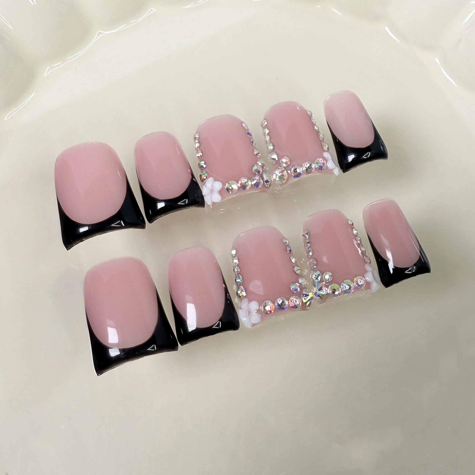 10pcs Pink Duckbill Handmade P - Nail Art Full Design ulasan dan harga
