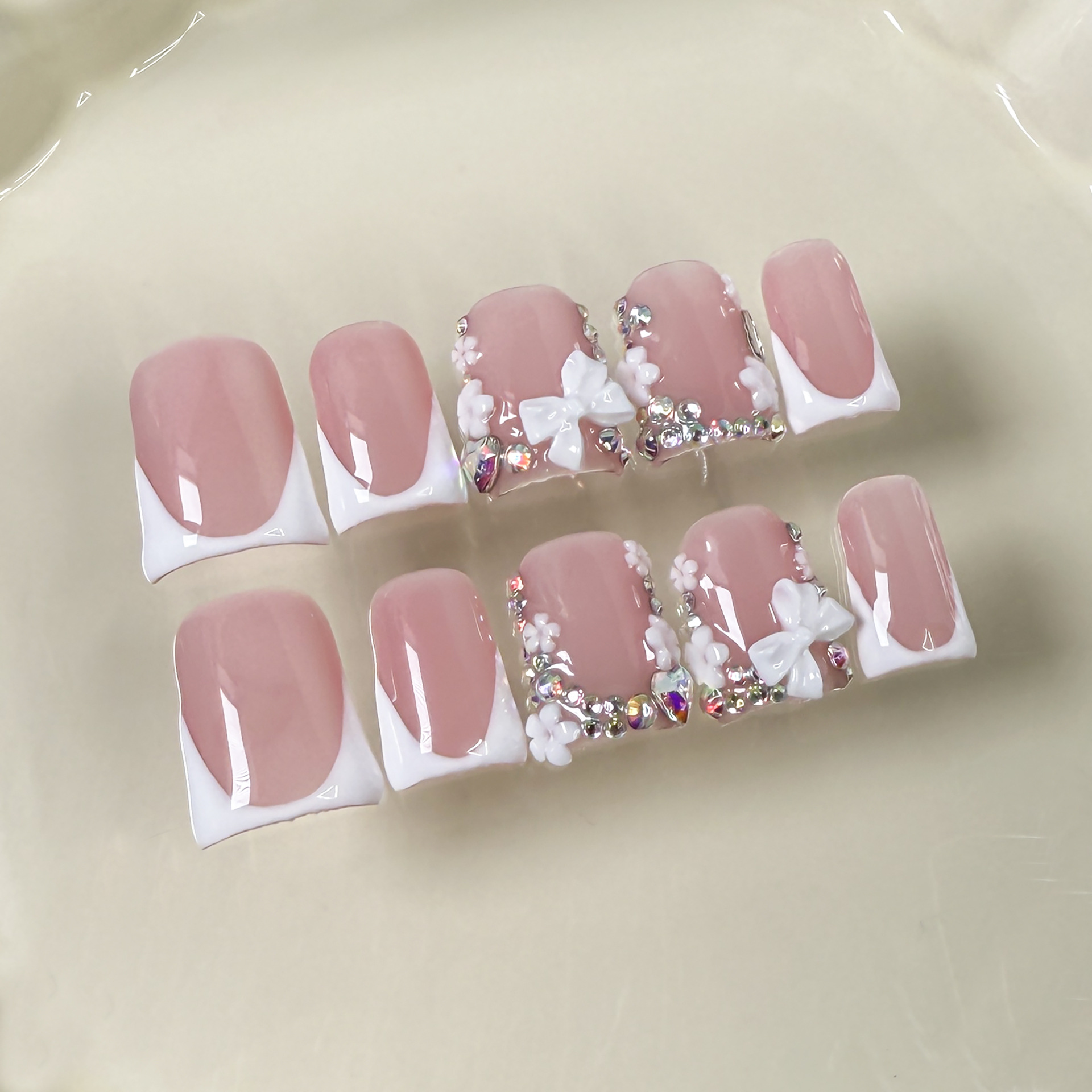 10pcs Pink Duckbill Handmade P - Nail Art Full Design ulasan dan harga