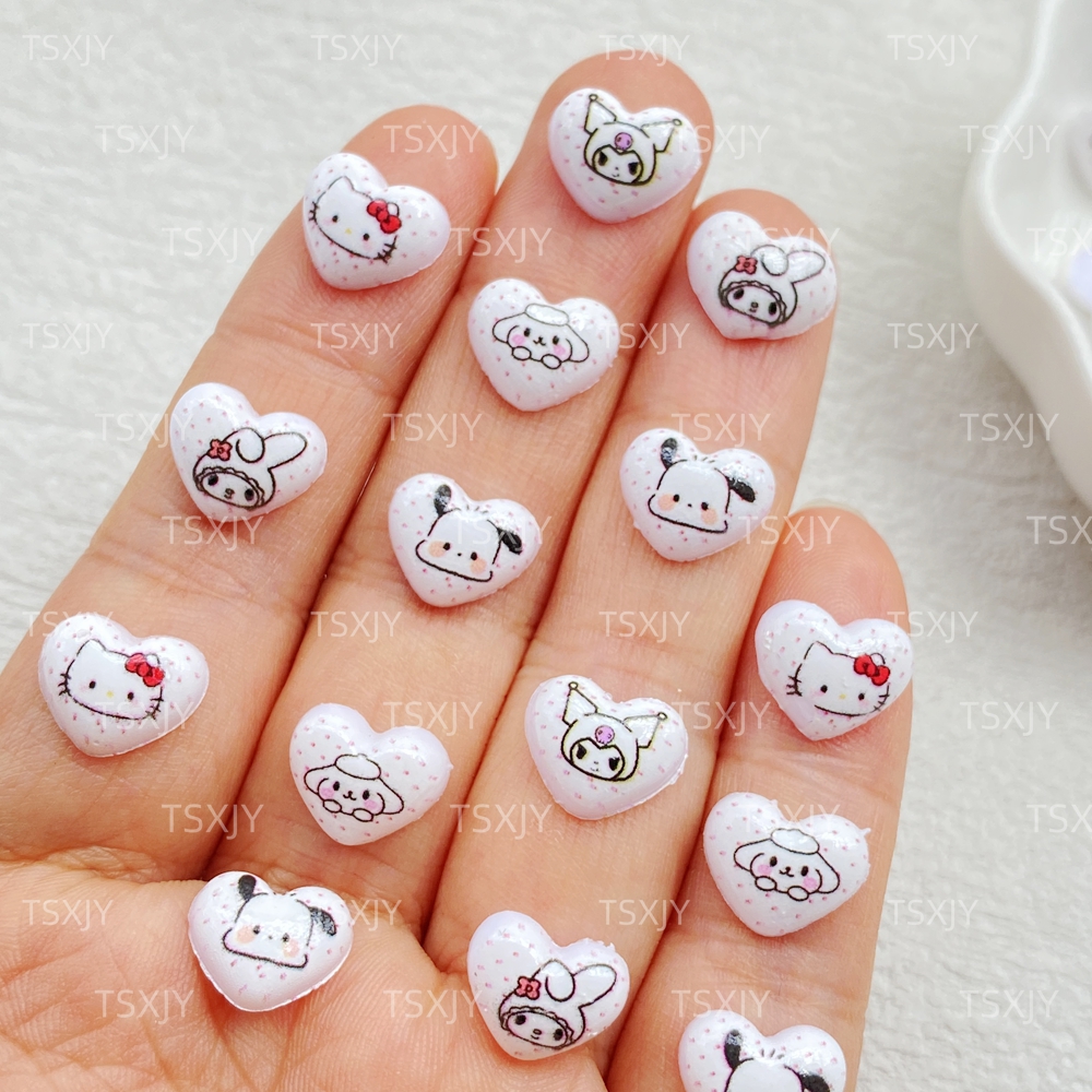 50PCS Mini Cartoon Heart Shape - Nail Art Motif ulasan dan harga