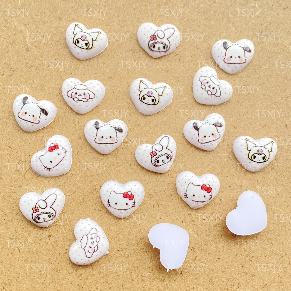 50PCS Mini Cartoon Heart Shape - Nail Art Motif ulasan dan harga
