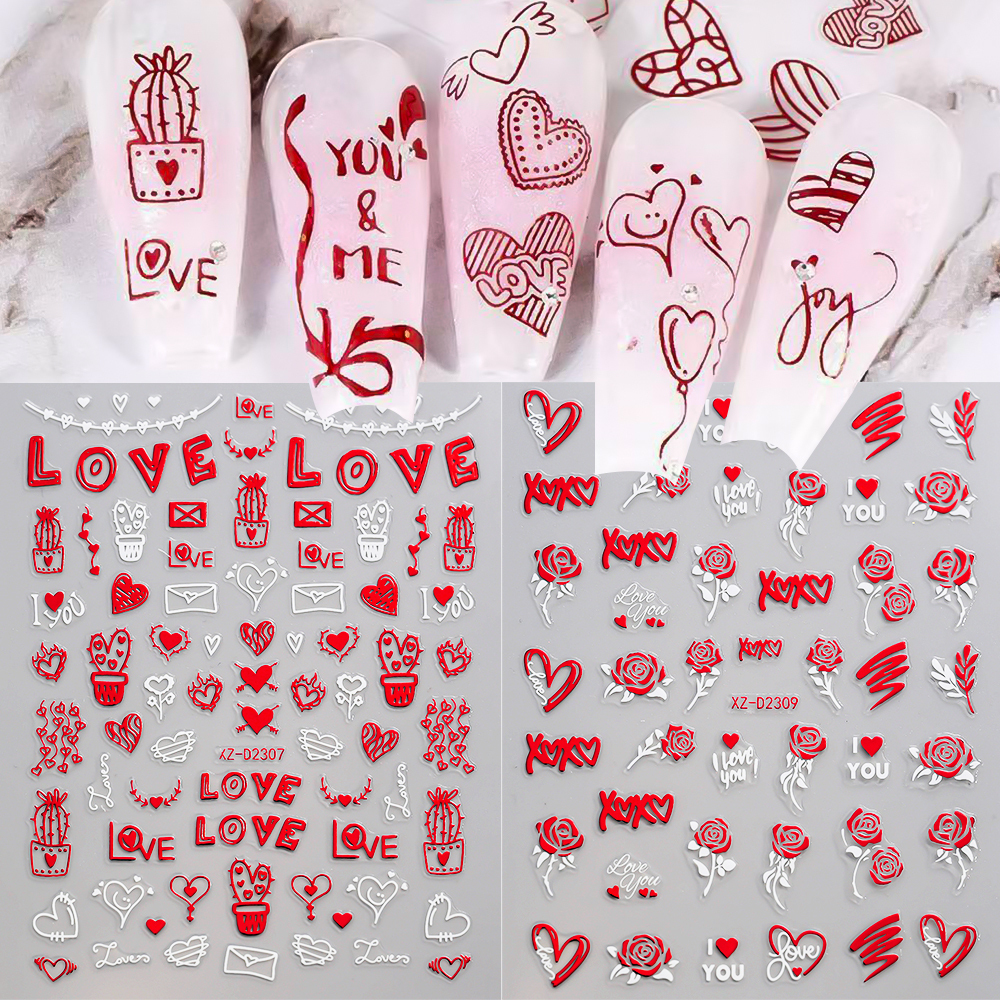 Romantic Valentines Nail Art S - Nail Art Valentines Day ulasan dan harga