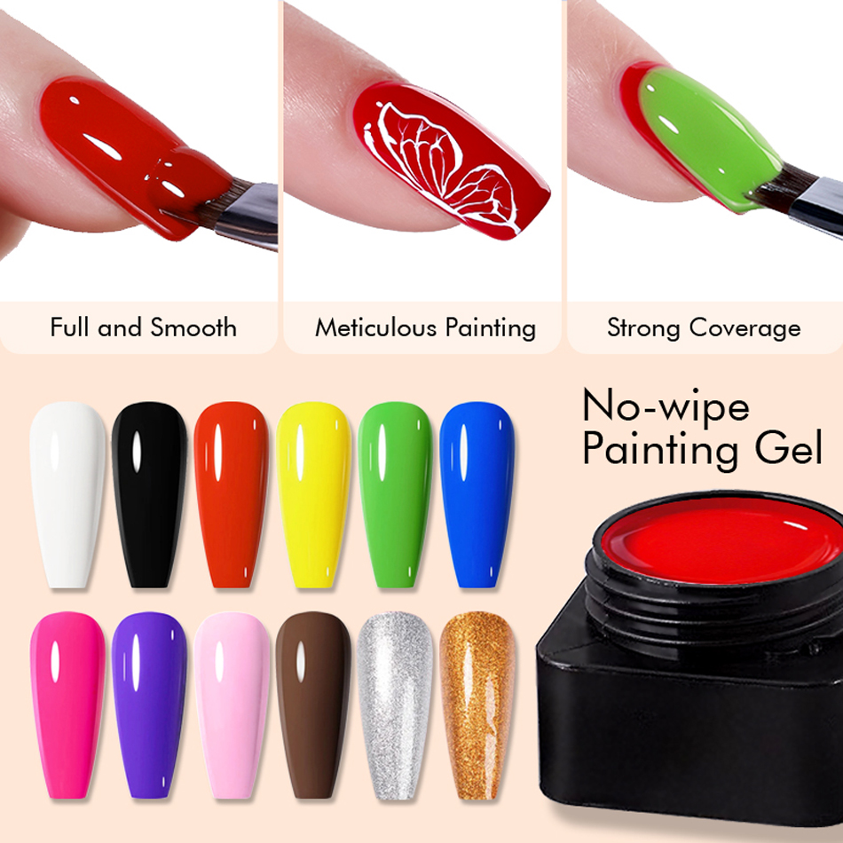 CHUNSHU 5ml No Wipe 4in1 Semi- - Nail Art Full Design ulasan dan harga