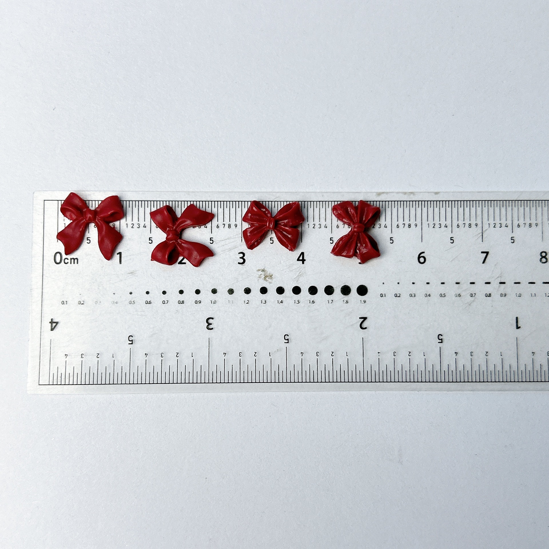 50PCS Burgundy 3D Acrylic Bow  - Nail Art Red Wine ulasan dan harga